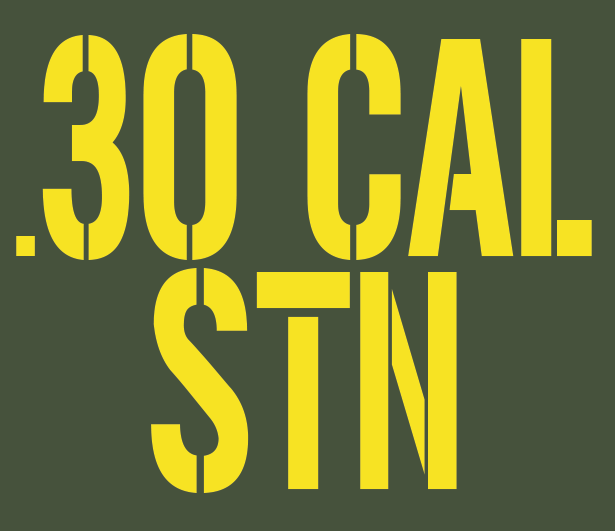 .30Cal Yellow Stencil Font – AmmoCanMagnets.Com