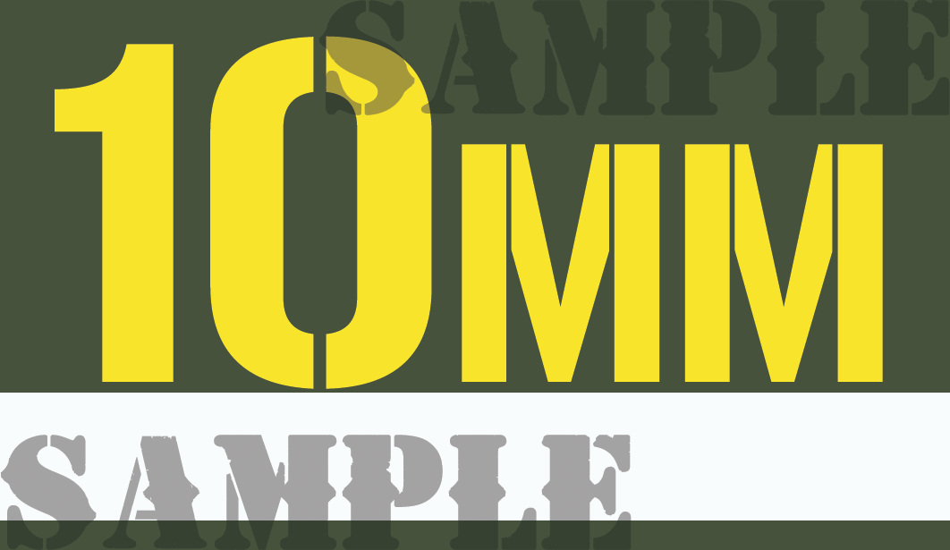 10mm - Yellow - Stencil  - .50Cal  -Note/Qty Strip