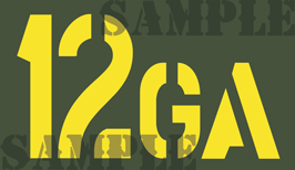 12GA - Yellow - Stencil  - .50Cal