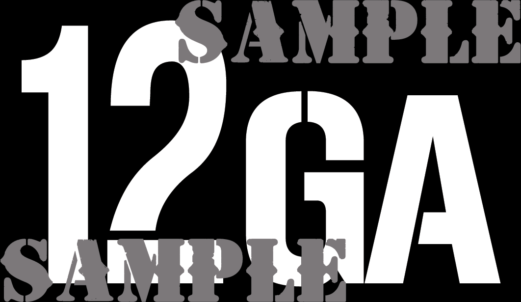 12ga - White on Black - Stencil - .50Cal