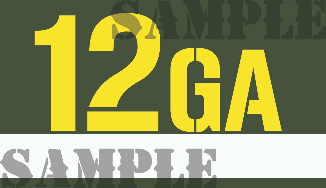 12GA - Yellow - Stencil  - .50Cal  -Note/Qty Strip