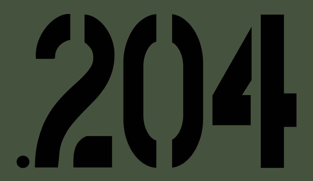 .204 - Black - Stencil  - .50Cal