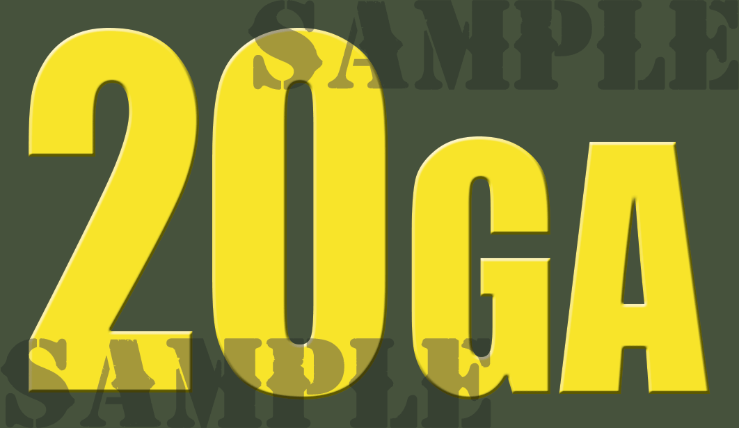 20GA Sticker - Yellow - Standard  - .50Cal