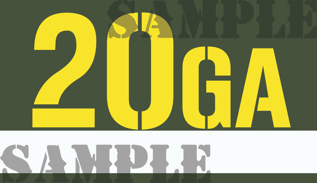 20GA - Yellow - Stencil  - .50Cal  -Note/Qty Strip