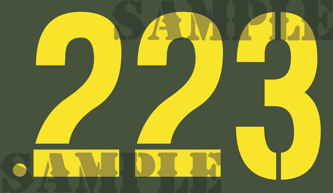 .223 - Yellow - Stencil  - .50Cal