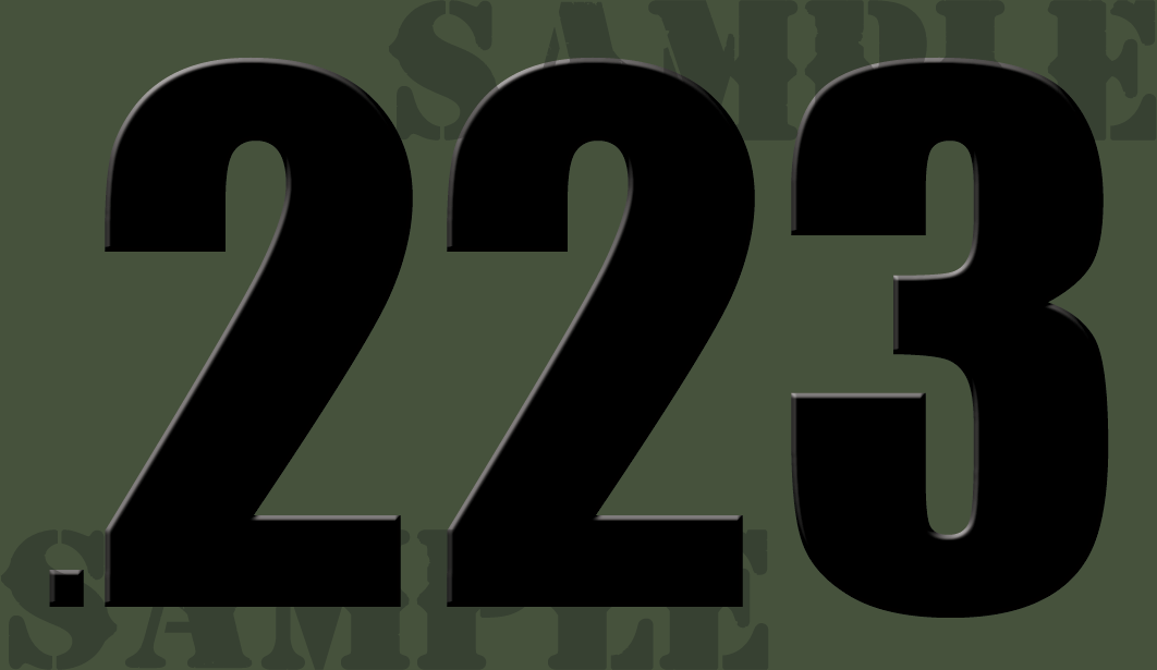 .223 Sticker - Black - Standard   - .50Cal