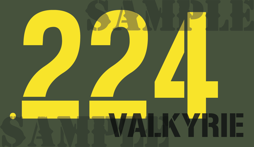 .224 Valkyrie - Yellow - Stencil  - .50Cal