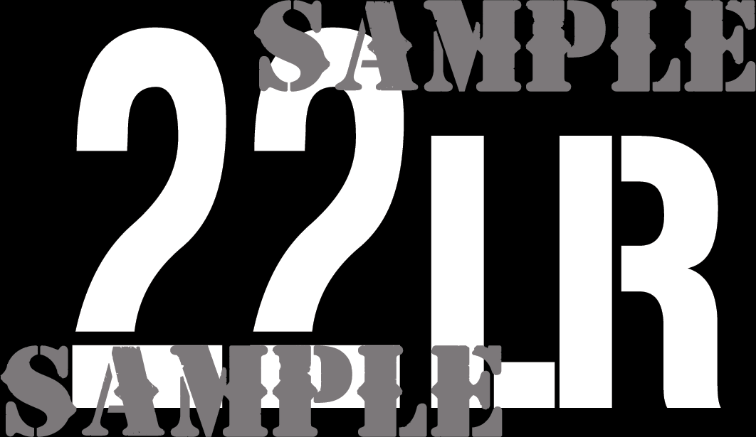 22LR - White on Black - Stencil - .50Cal