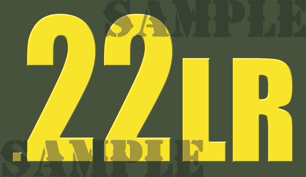 .22LR Sticker - Yellow - Standard   - .50Cal