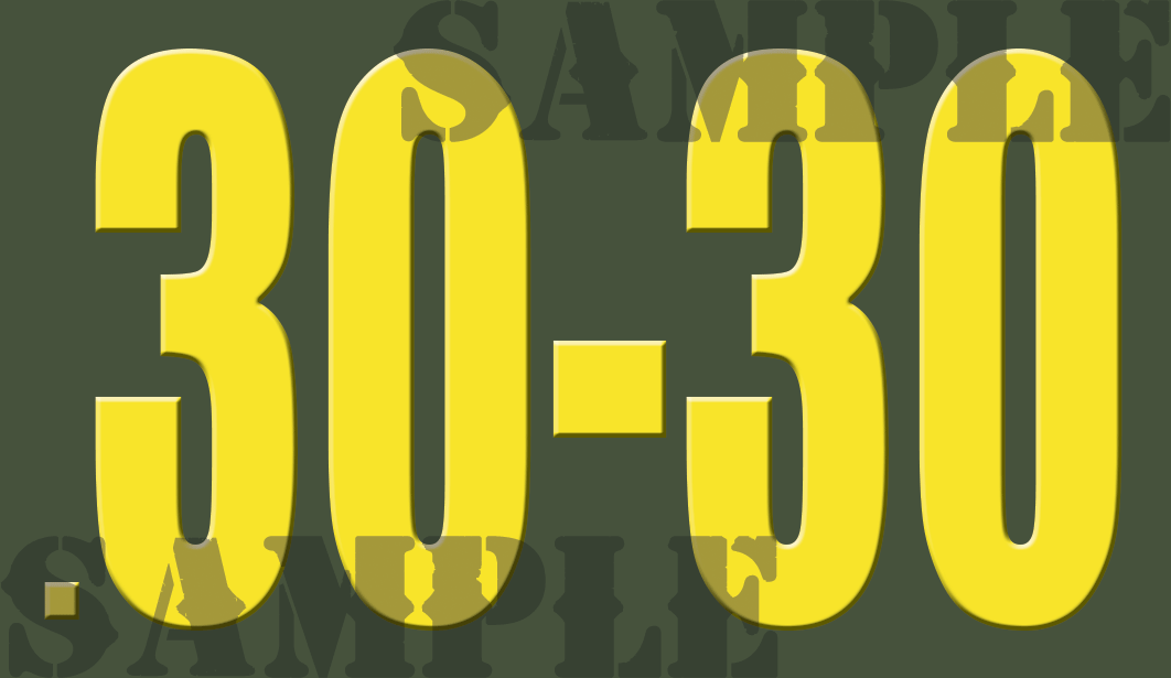 .30-30 Sticker - Yellow - Standard  - .50Cal