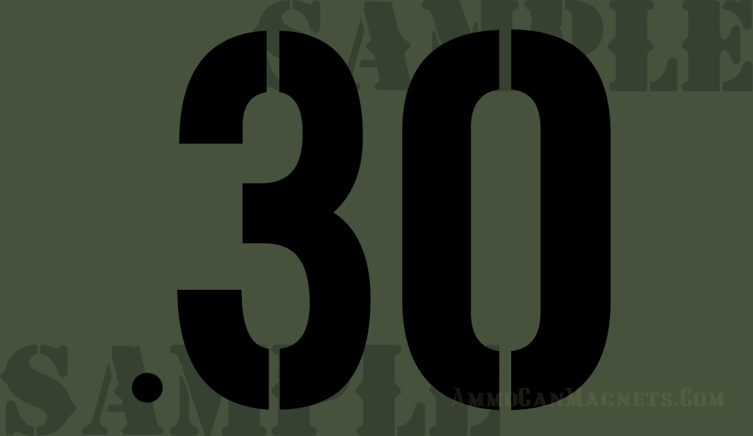 .30 - Black - Stencil  - .50Cal