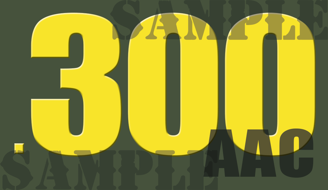 .300AAC Sticker - Yellow - Standard - .50Cal
