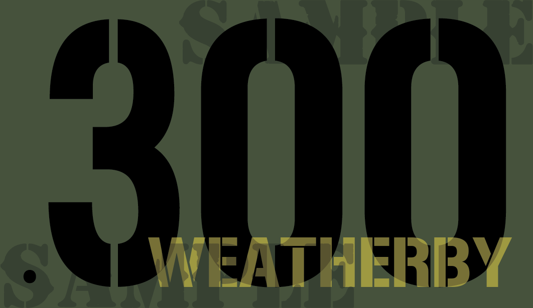 .300 Weatherby - Black - Stencil  - .50Cal