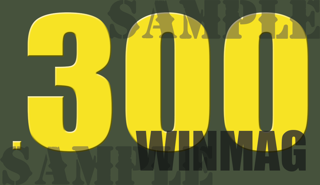 .300 WinMag Sticker - Yellow - Standard  - .50Cal
