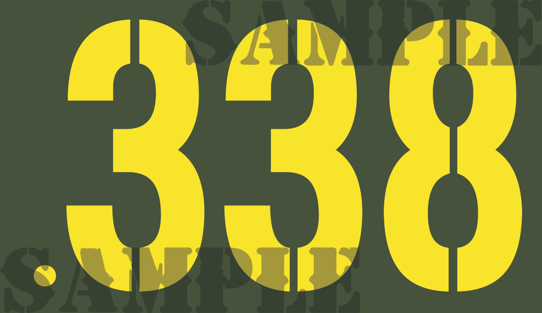 .338 - Yellow - Stencil  - .50Cal