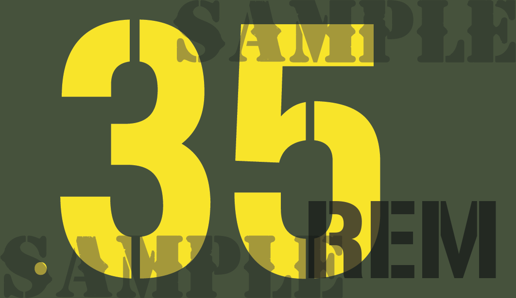 .35 REM - Yellow - Stencil- .50Cal