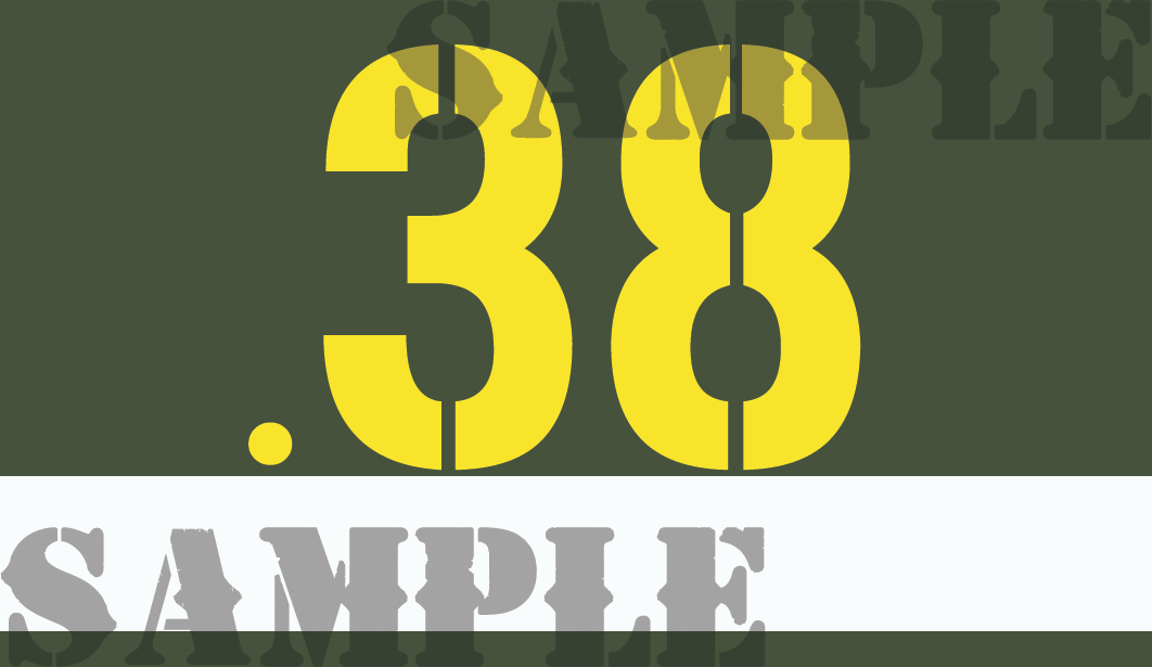 .38 - Yellow - Stencil  - .50Cal  -Note/Qty Strip