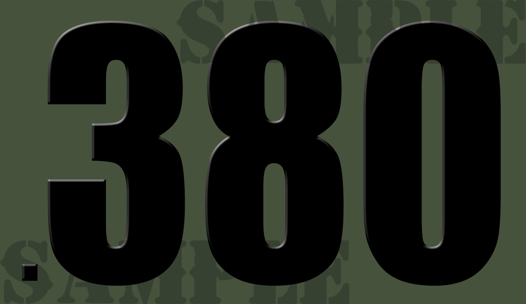 .380 Sticker - Black - Standard  - .50Cal