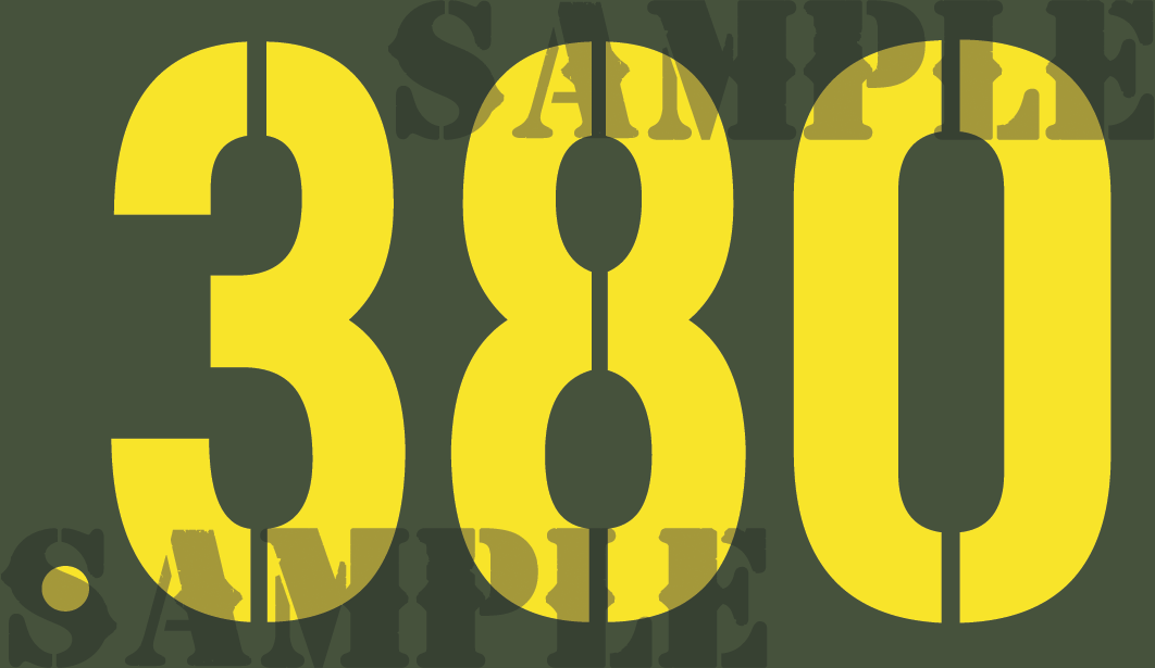 .380 - Yellow - Stencil  - .50Cal