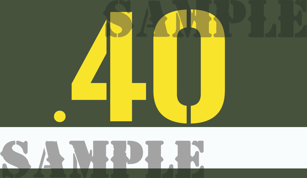 .40 - Yellow - Stencil  - .50Cal  -Note/Qty Strip