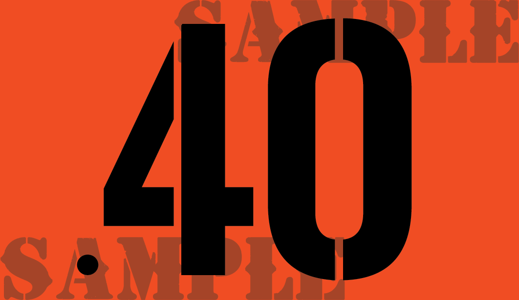 .40 Sticker - Orange - Stencil  - .50Cal