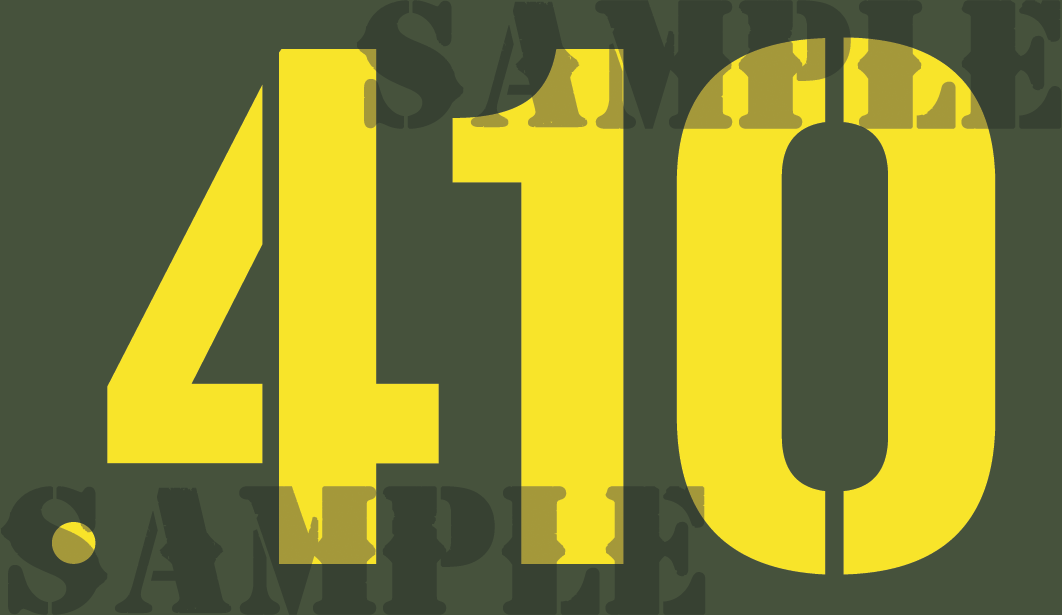 .410 Sticker - Yellow - Stencil - .50Cal