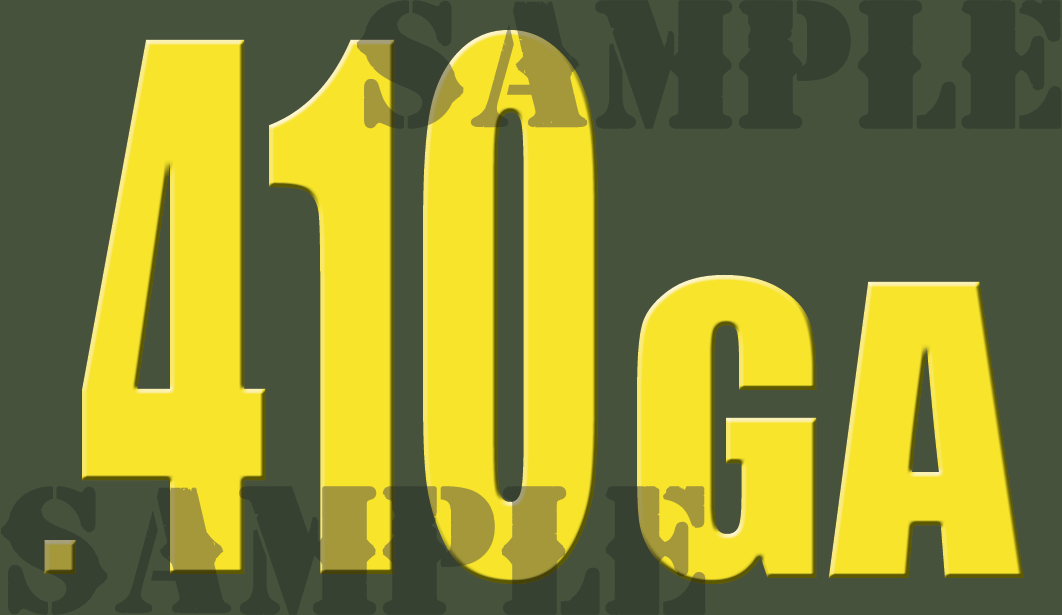 .410ga Sticker - Yellow - Standard - .50Cal
