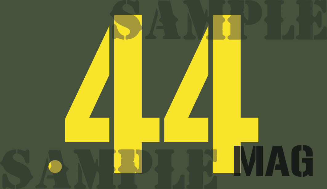 .44 Mag Sticker - Yellow - Stencil - .50Cal