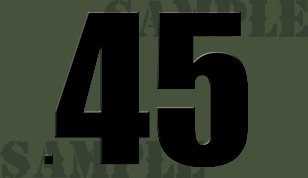 .45 Sticker - Black - Standard   - .50Cal