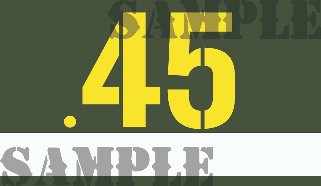 .45 - Yellow - Stencil  - .50Cal  -Note/Qty Strip