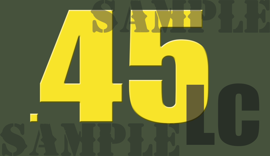 .45LC Sticker - Yellow - Standard   - .50Cal