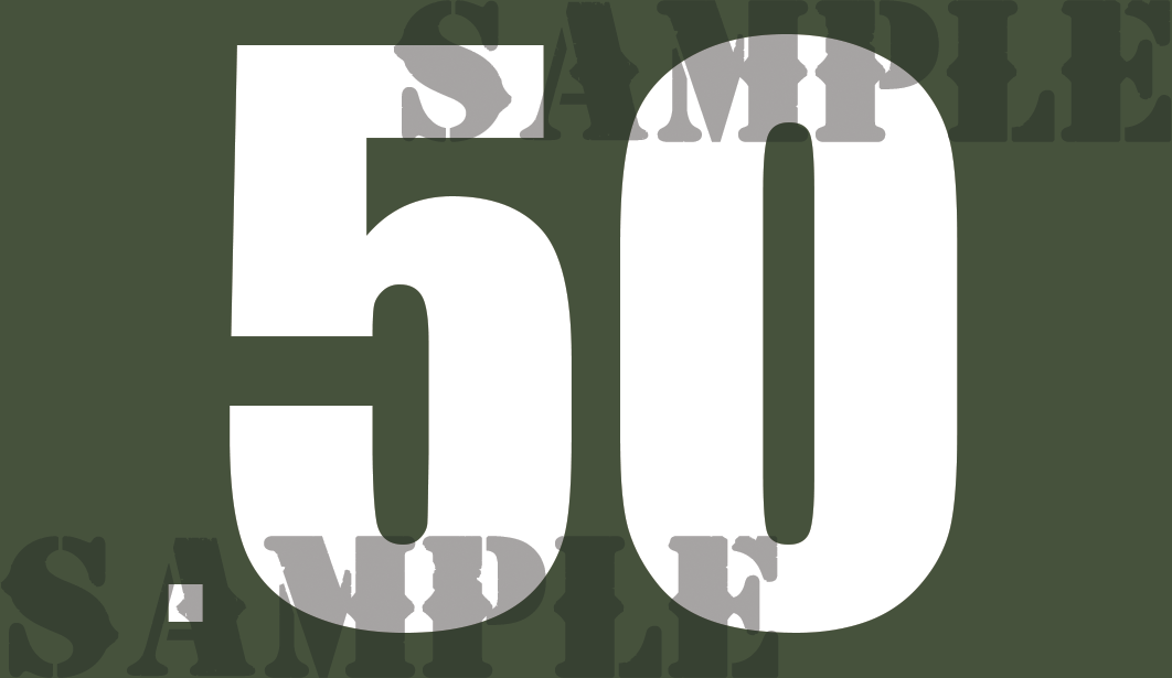 .50 Sticker - White - Standard  - .50Cal