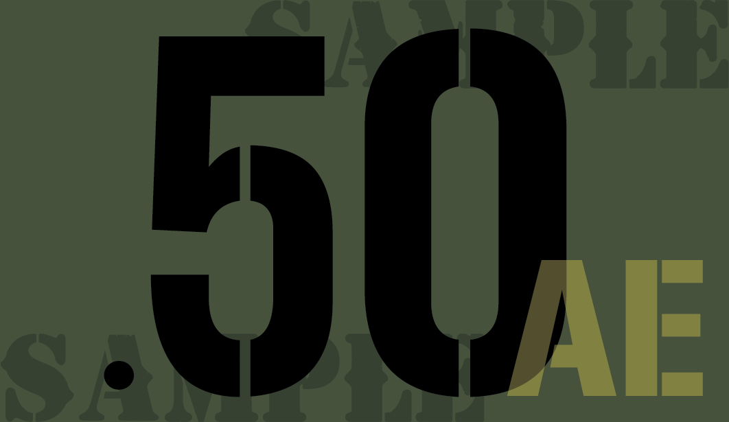 .50AE - Black - Stencil- .50Cal