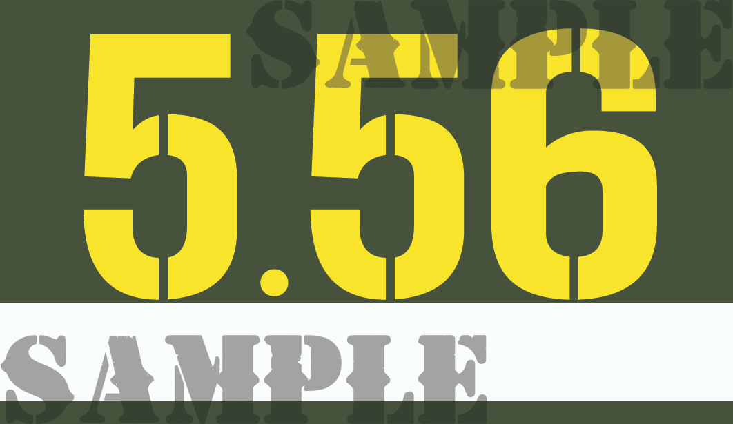 5.56 - Yellow - Stencil  - .50Cal  -Note/Qty Strip
