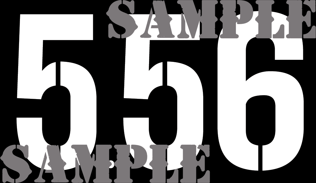 5.56 - White on Black - Stencil - .50Cal