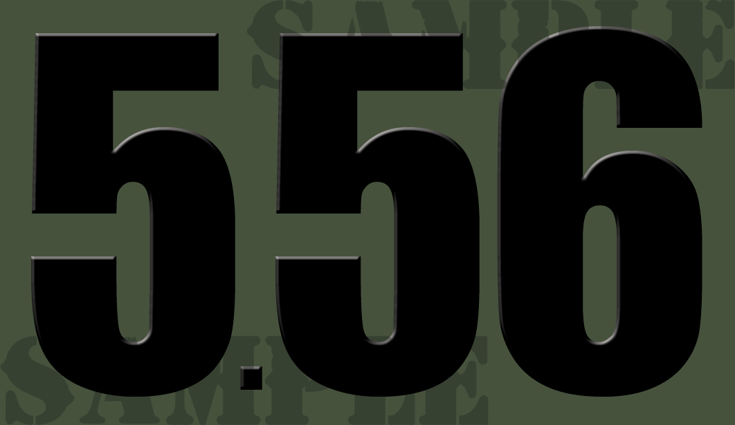 5.56 Sticker - Black - Standard - .50Cal