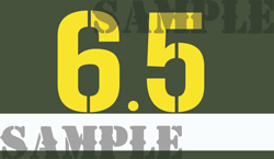 6.5 - Yellow - Stencil  - .50Cal  -Note/Qty Strip