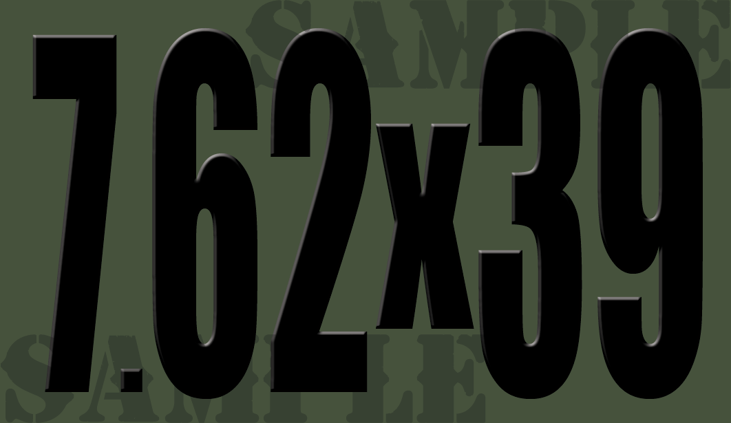 7.62x39 Sticker - Black - Standard  - .50Cal