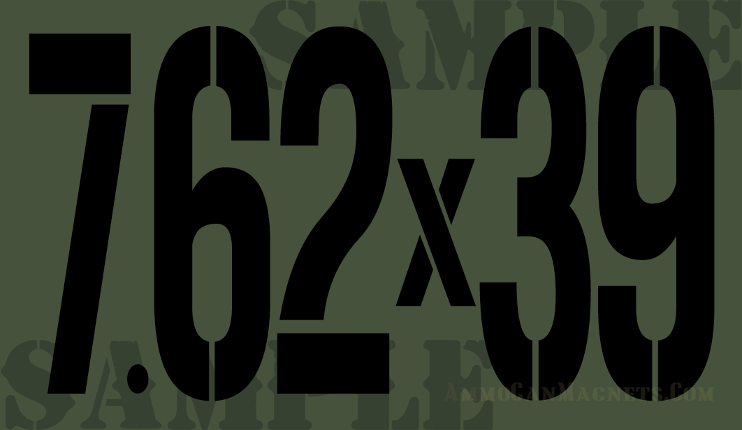 7.62x39 - Black - Stencil  - .50Cal