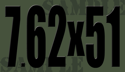 7.62x51 Sticker - Black - Standard  - .50Cal