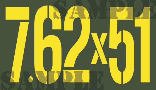 7.62x51 - Yellow - Stencil  - .50Cal