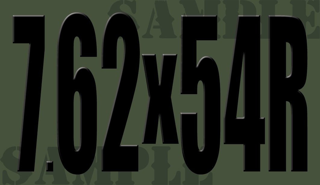 7.62x54R Sticker - Black - Standard - .50Cal