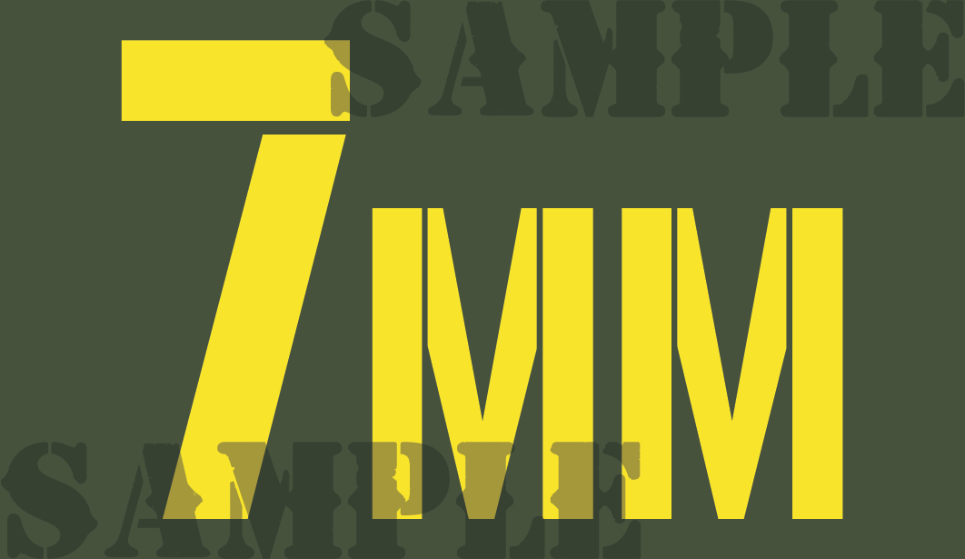 7mm - Yellow - Stencil  - .50Cal