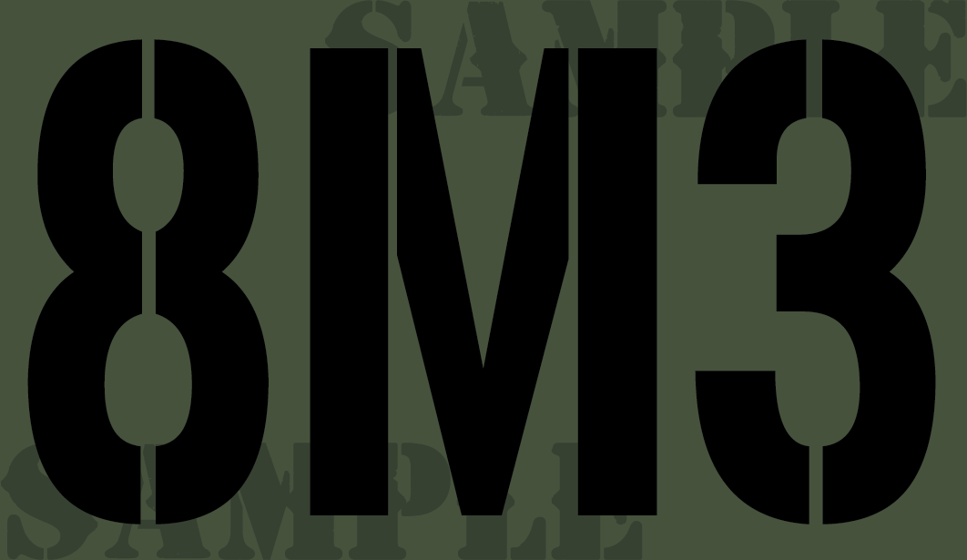 8M3 - Black - Stencil  - .50Cal
