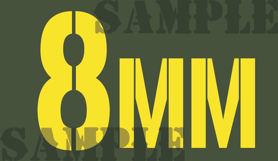 8mm - Yellow - Stencil  - .50Cal