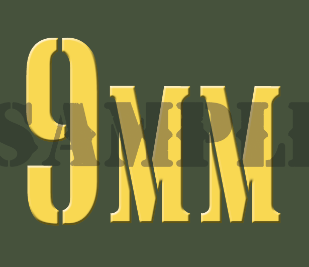 9mm - Yellow - Stencil  - .30Cal