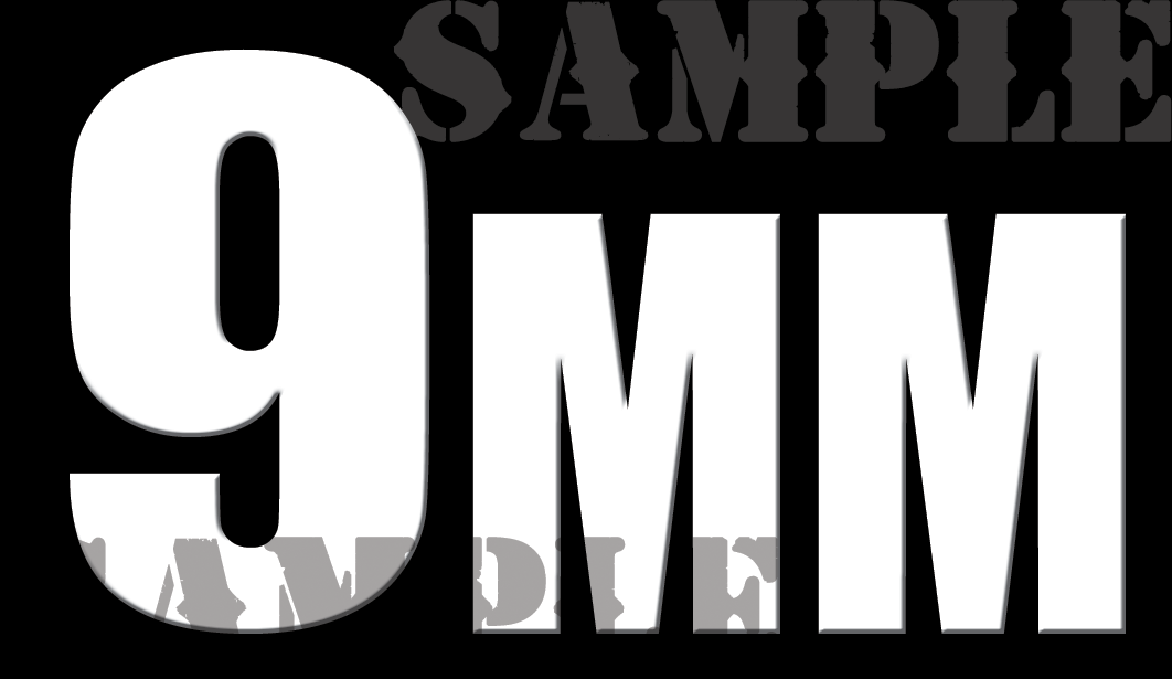 9mm - White on Black - Standard  - .50Cal