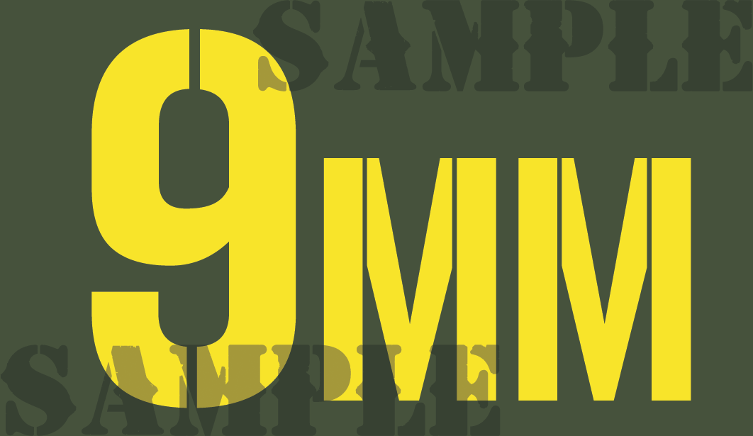 9mm - Yellow - Stencil  - .50Cal