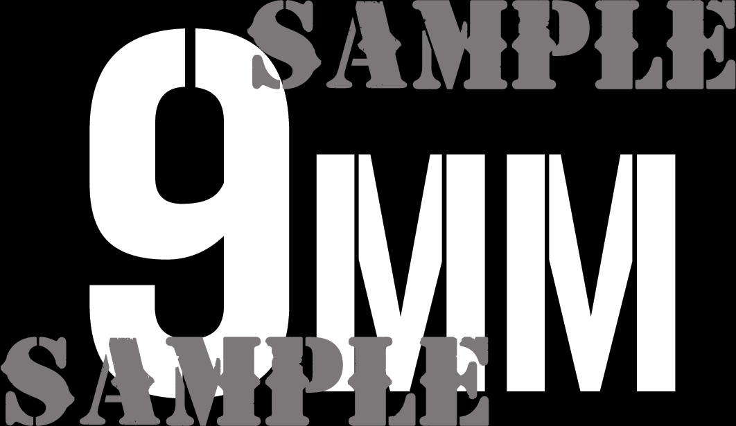 9mm - White on Black - Stencil - .50Cal