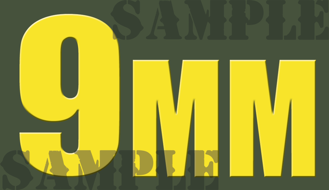 9mm Sticker - Yellow - Standard - .50Cal